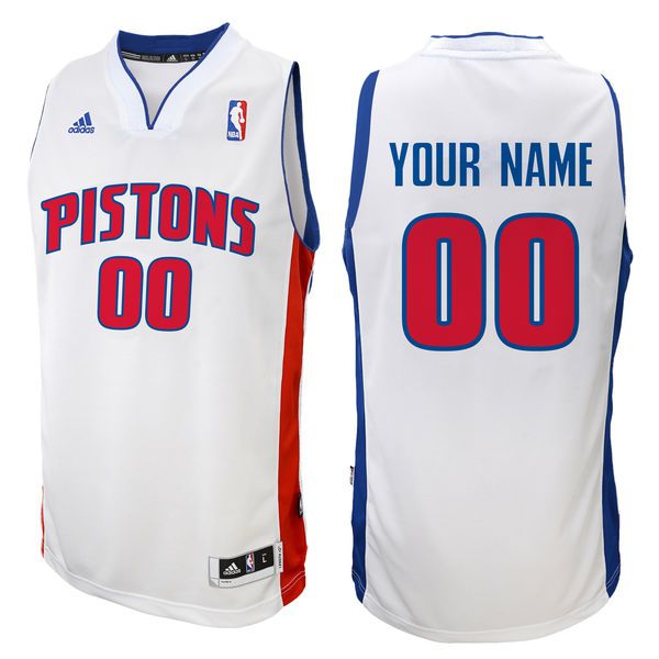 Adidas Detroit Pistons Youth Customizable Replica Home White NBA Jersey
